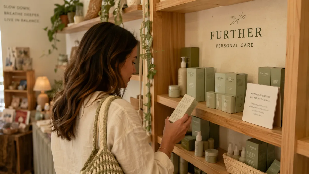 Customer browsing branded section