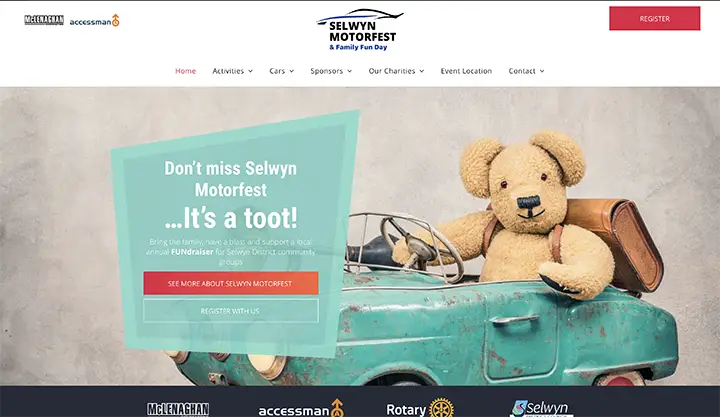 a screenshot of selwyn motor fests website